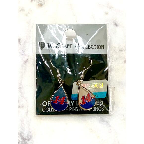 Clint Bowyer 2017 Wincraft #14 Tear Drop Dangle Earrings NWT - Picture 4 of 5